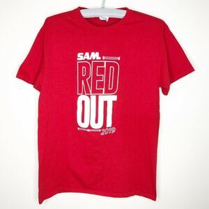 Samford University Basketball Red Out 2019 T-Shirt Shirt Size Medium M
